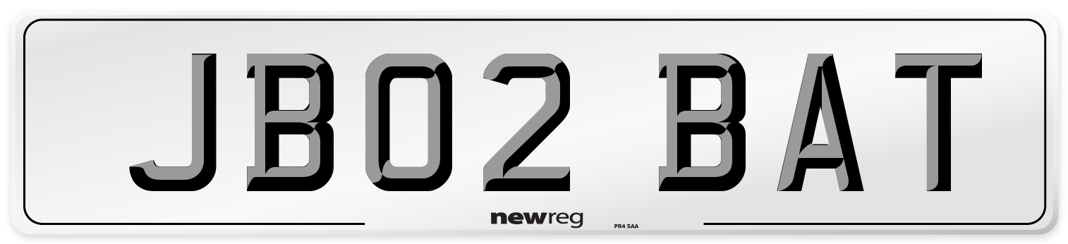 JB02 BAT Number Plate from New Reg